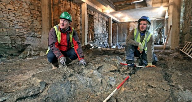 Archaeologists working at Aran Sweater Market, Quay Street, Galway 