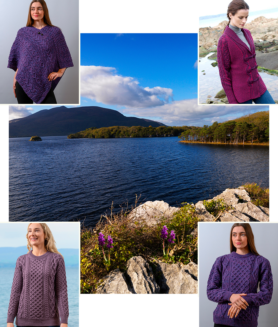 purple mountain killarney, purple sweaters, killarney, purple shades, summer warm lavender