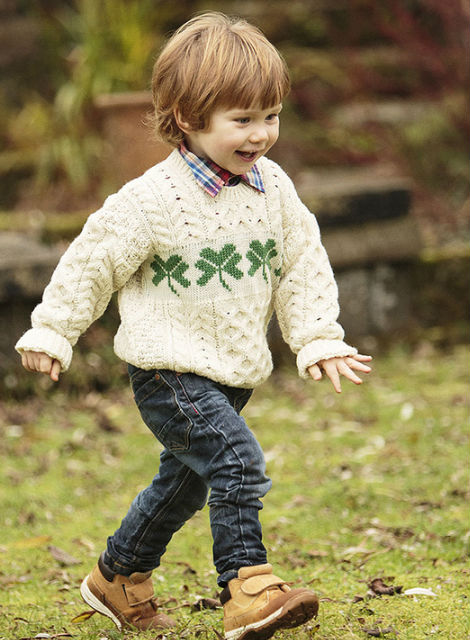 Kid's Merino Wool Shamrock Sweater
