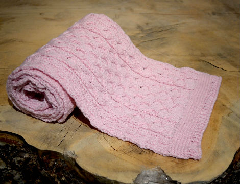 Pink Aran Scarf 